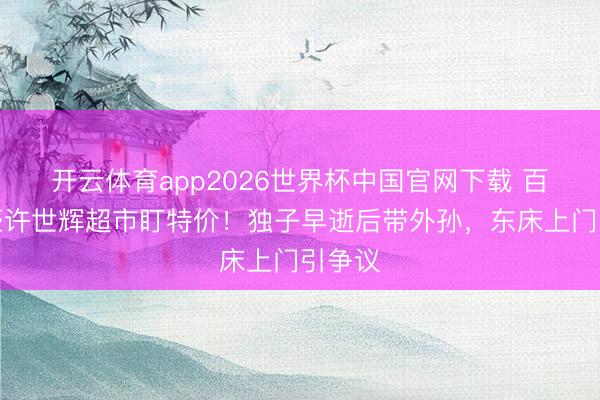 开云体育app2026世界杯中国官网下载 百亿富豪许世辉超市盯特价！独子早逝后带外孙，东床上门引争议